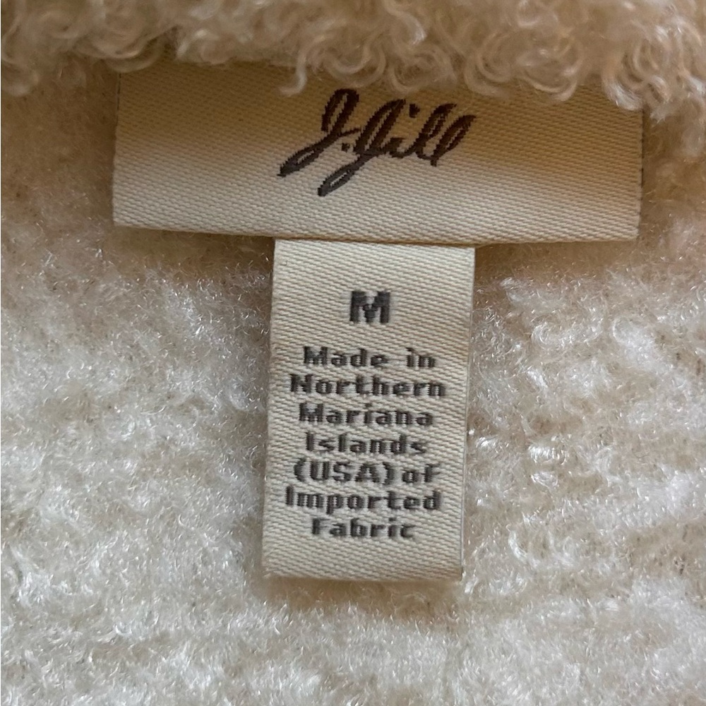 J Jill Ivory Zip Up Vest Shawl Collar - Picture 3 of 7
